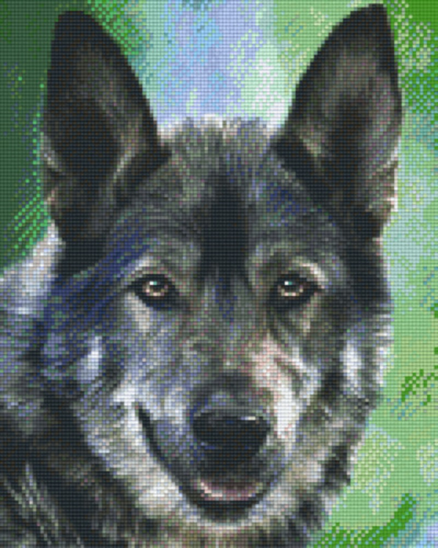 Black Wolf Nine [9] Baseplate PixelHobby Mini-mosaic Art Kit image 0